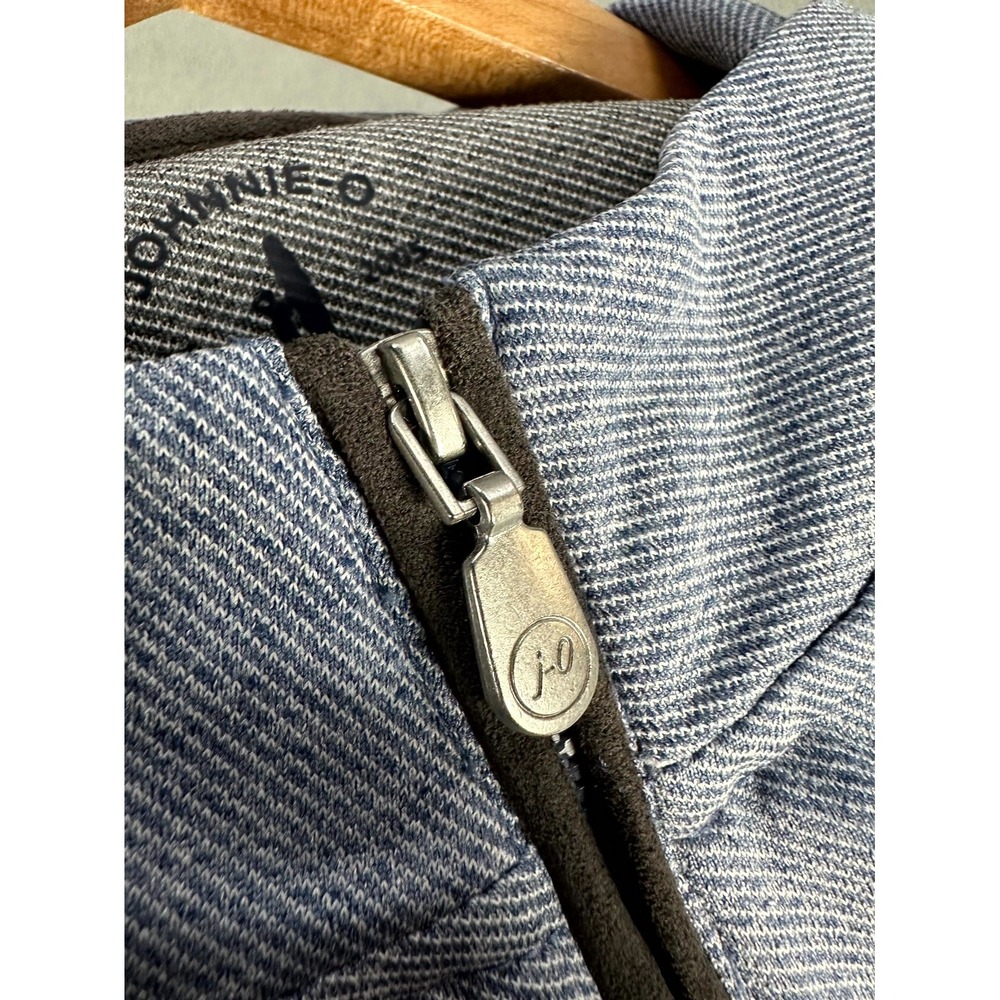 Johnnie O Quarter Zip Mens 2XL Blue Top Shelf Farber Heathered Twill Minimalist - Picture 6 of 10